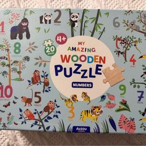 Amazing Wooden Puzzle Numbers 1-10 Kids Book Poster Box 20 Pieces Preschooler